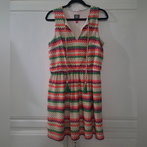 Multicolor Chevron Pattern Dress - Picture 3 of 5